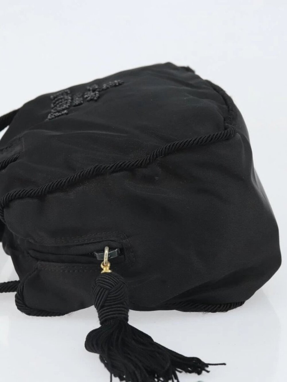 PRADA Hand Bag Nylon Black Gold Auth bs33258 - Picture 4 of 16